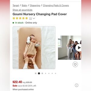 *NWT* Goumi Changing Pad Cover- color sandstone